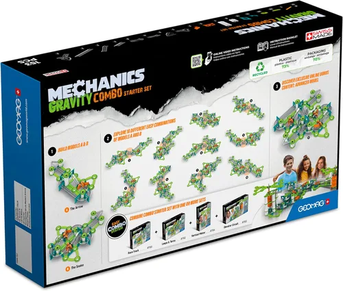 Vista 2 de Geomag Gravity Classic Mechanics - Juguetes magnéticos para niños a partir de 8 años, 153 imanes educativos STEM para niños, bloques magnéticos