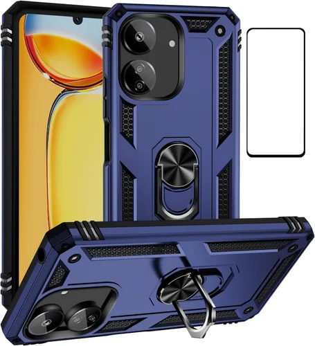 Vista 93 de Funda para Xiaomi POCO X3 NFC /X3 Pro con protector de pantalla, armadura de protección militar híbrida resistente a prueba de golpes, funda Negro