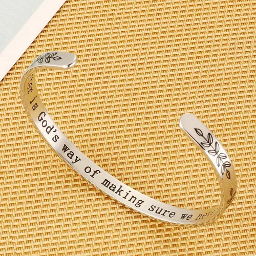 Vista 4 de M MOOHAM - Pulseras para mujeres y niñas, con mantra, joyería motivacional, divertida, para mejor amiga, mamá, hija, hijo, hermana o sobrina