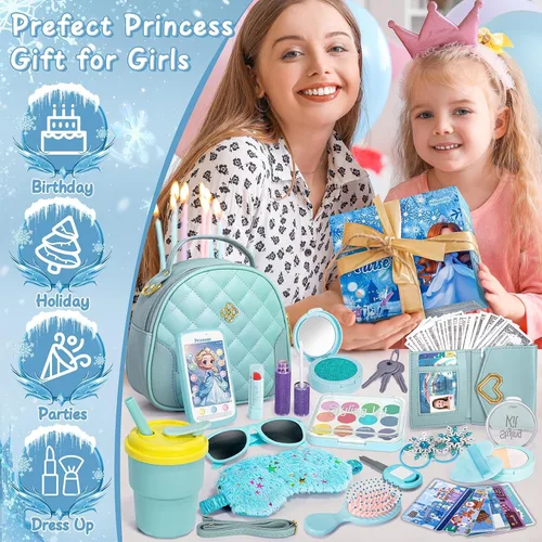 Vista 7 de Hohosunlar Bolso de regalo para niña de 3, 4, 5, 6, 7, 8, accesorios para Azul