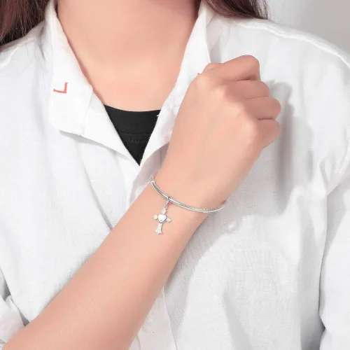 Vista 4 de Dijes de plata de ley 925 para pulsera y collar Pandora, regalos de joyería para mujeres