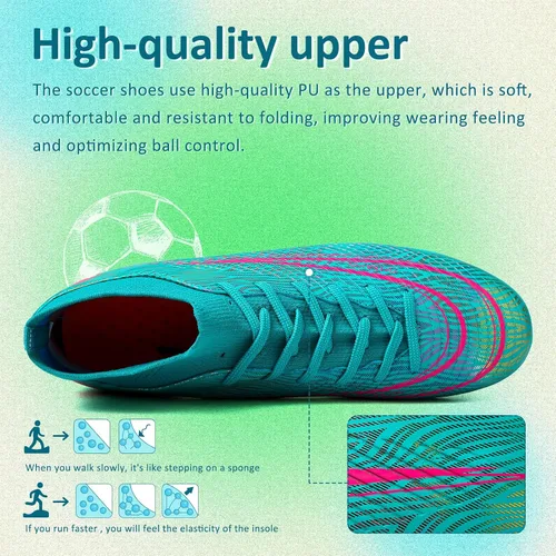 Vista 2 de ASoftLand Tacos de fútbol para hombre y mujer, tacos de fútbol para niño grande AGFG
