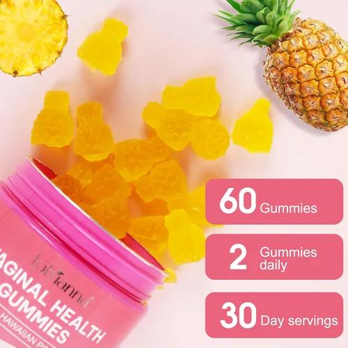 Vista 6 de Gomitas femeninas de probióticos vaginales de primera calidad, suplementos de salud vaginal, gomitas femeninas para mujeres, equilibrio de pH, apoyo