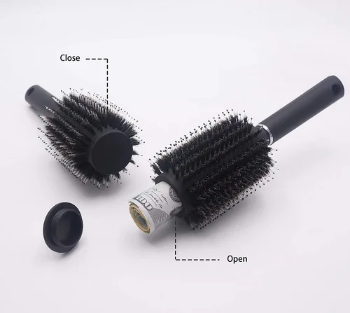 Vista 8 de Charmonic Cepillo para el pelo, cepillo redondo seguro para viajes, cepillo seguro con tapa extraíble discreta con bolsa a prueba de olores, puede