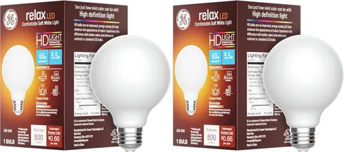Vista 13 de GE Lighting 36948 Bombilla de acabado transparente Refresh HD regulable G25 Globo decorativo 4.5 (reemplazo de 40 W)