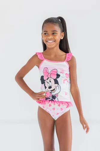 Vista 2 de Disney Minnie Mouse Frozen Princess Belle - Juego de traje de baño de 3 piezas tankini parte superior inferior de bikini para niños pequeños a niños