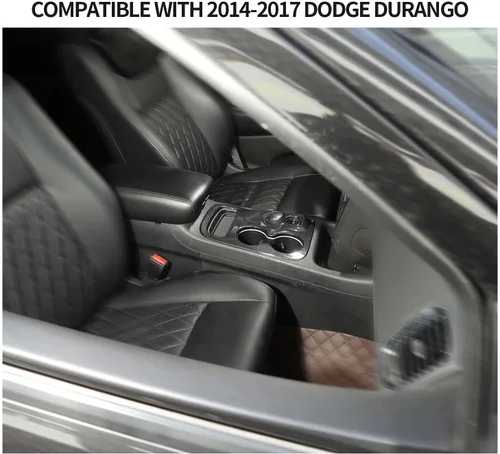 Vista 7 de Voodonala Cubierta de fibra de carbono para panel de palanca de cambios de consola central compatible con Dodge Durango 2014-2017 (2014-2017)