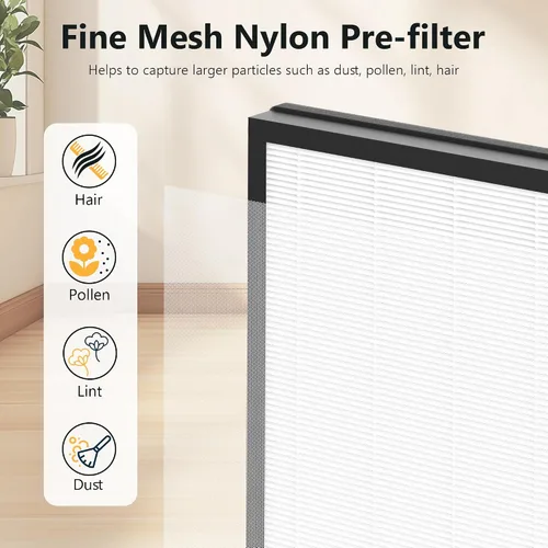 Vista 6 de 2 paquetes de filtros de repuesto PR1 para purificador de aire Mooka PR1, filtro premium para habitación grande del hogar de hasta 2200 pies