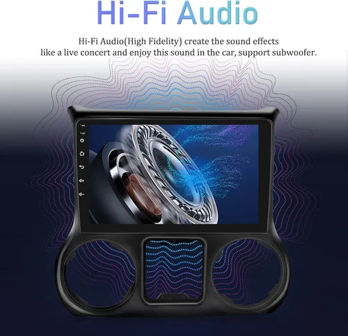 Vista 5 de Android 13 Radio de coche para Jeep Wrangler 2015 2016 2017 con Carplay y Android Auto 10.1 pulgadas pantalla táctil estéreo de coche con cámara