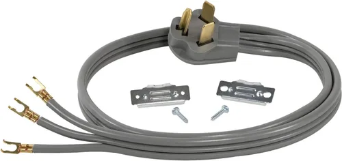 Vista 2 de Certified Appliance Accessories Cable de alimentación para electrodomésticos de 30 amperios, cable de secado de 3 puntas, 3 cables con conectores