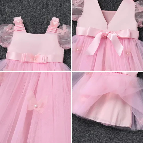 Vista 6 de Vestido tutú de tul para niñas pequeñas, vestido de princesa con lentejuelas y lentejuelas para fiesta de cumpleaños, verano, playa, vestido