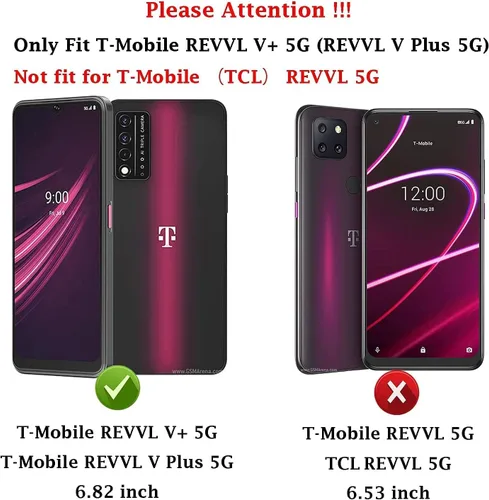 Vista 2 de NZND Funda compatible con T-Mobile Revvl V Plus 5G con protector de pantalla de vidrio templado (cobertura máxima), soporte de anillo/correa
