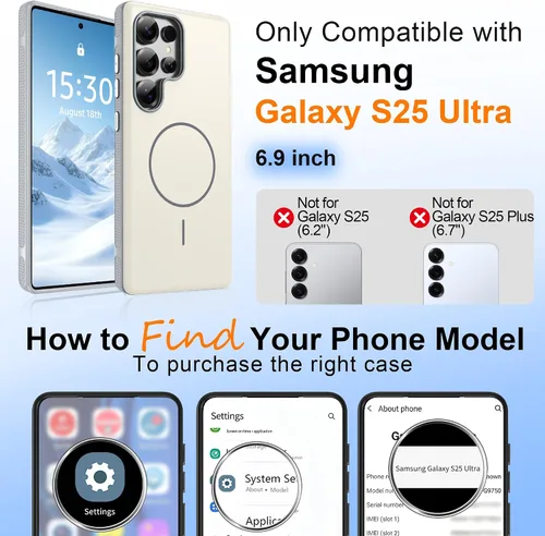 Vista 221 de Jshru Funda para Samsung Galaxy S26 Plus/Galaxy S25 Plus: para Galaxy S24 Plus [compatible con Magsafe] [2 protectores de pantalla HD] cubierta
