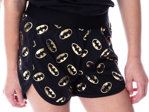 Vista 3 de DC Comics - Conjunto de pijama de Batman con logotipo dorado y espalda cruzada para niña