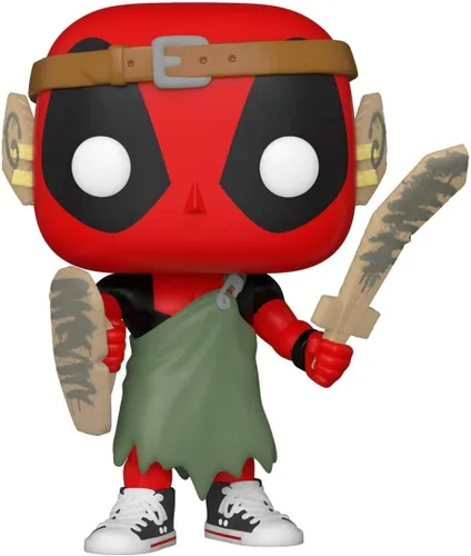 Vista 2 de POP Marvel: Deadpool 30th - Larping Deadpool Funko Vinyl Figure (Bundled with Compatible Box Protector Case), Multicolor, 3.75 inches