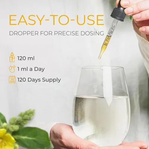 Vista 5 de FRESHDRINKUS, Líquido de gordolobo de 4 fl oz (4.1 fl oz), 1200 mg por porción, suministro de 120 días, 100% de hojas de gordolobo naturales, sin