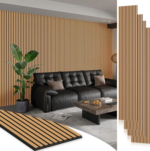 Vista 27 de Smartstandard Panel de Pared de Listones de Madera de Muestra, Paneles de Pared de Madera Insonorizados, Paneles de Madera Acústicos para Pared