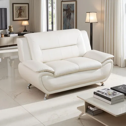 Vista 37 de A Ainehome Moderno juego de muebles de sala de estar de piel sintética, sofá modular de 6 asientos con sofá biplaza y silla (negro)