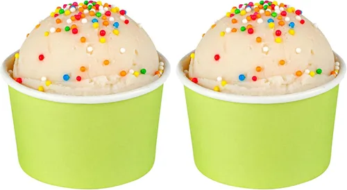 Vista 24 de Restaurantware Coppetta - Vasos de postre de 3 onzas, 50 tazas desechables para helado, tapas se venden por separado, cuencos de papel a cuadros