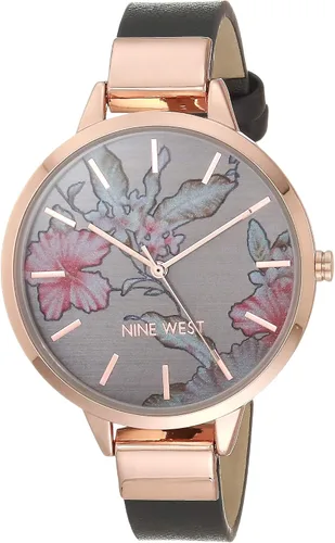 Vista 9 de Nine West Reloj de mujer con esfera floral y correa lisa