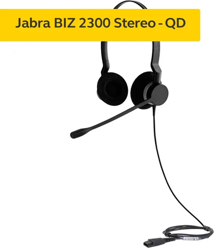 Vista 3 de Jabra Biz 2300 USB Duo Auriculares profesionales con cable para centro de llamadas