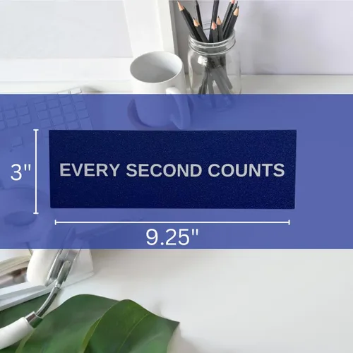 Vista 4 de Letrero de pared con texto en inglés «Every Second Counts», decoración inspiradora de cocina, 9.25 x 3 pulgadas, fabricado en Estados Unidos