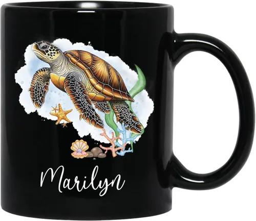 Vista 28 de Taza de café con nombre personalizado, regalo para amigo, compañero de trabajo, cumpleaños, taza de cerámica negra personalizada para amantes