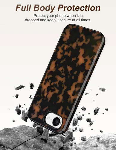 Vista 421 de Jusy Funda compatible con MagSafe con estampado de caparazón de tortuga marrón para iPhone 7/8/SE, cubierta protectora de TPU suave magnética