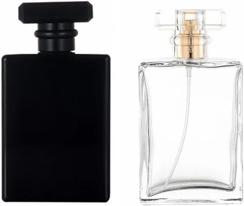 Vista 6 de 2 botellas de spray de vidrio de 3.4 fl oz, botella de perfume recargable de niebla fina, atomizador de perfume para hombres y mujeres, recipientes