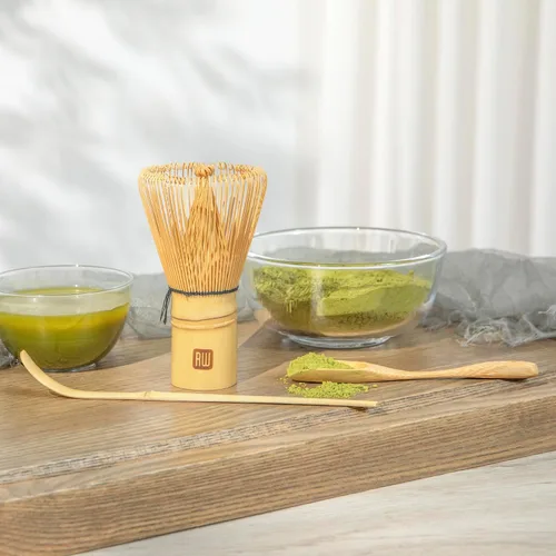 Vista 8 de Restaurantware - Juego de batidor de té Dojo Matcha, juego de 3 piezas de cepillos tradicionales de matcha, incluye batidor (Chasen), cuchara