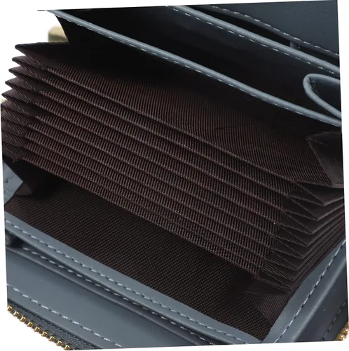 Vista 7 de STOBOK Funda tipo cartera para tarjetas de visita para hombres, tarjetero para tarjetas de visita, cartera para tarjetas de identificación, práctica