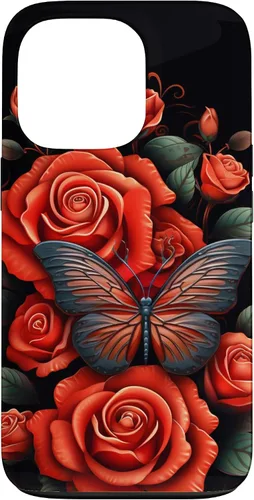 Vista 10 de Cute Butterfly Red Floral Flower Butterfly Rose Case for iPhone 17