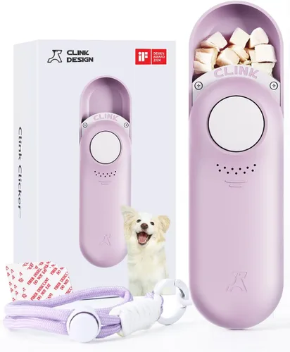 Vista 10 de Clink Design Clicker de entrenamiento para perros y clicker para perros con almacenamiento de golosinas, color azul