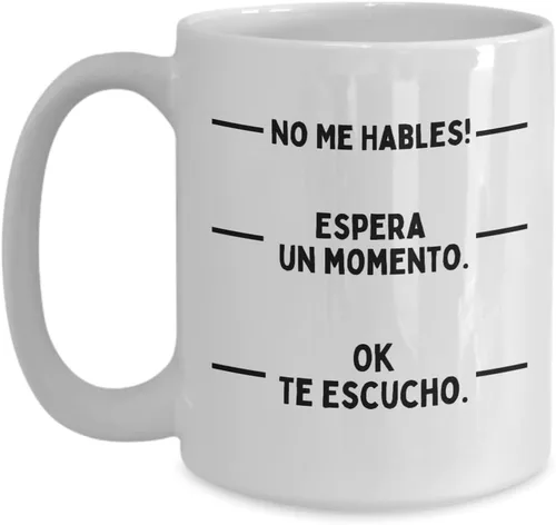 Vista 3 de Regalos divertidos de taza de café, tazas de café para mujer Taza divertida No Hables tazas de café 12 oz de vidrio, taza de café divertida Rega