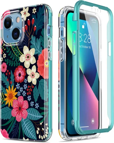 Vista 55 de Esdot Funda protectora para iPhone 13 Mini con protector de pantalla integrado, protección de grado militar con diseños de moda para mujeres