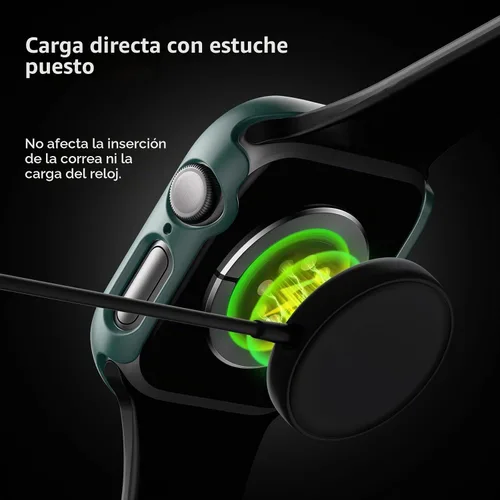 Vista 6 de Juego de 6 fundas para Apple Watch 40 mm SE 2 (2024) Series 6, Series 5, Series 4 con protector de pantalla de vidrio templado, funda protectora