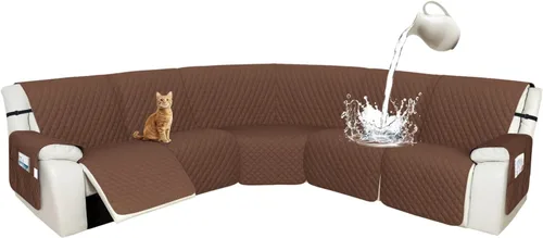 Vista 79 de Arfntevss Fundas de sofá modular reclinable, 100% impermeable, en forma de L, para sillón reclinable en forma de L, funda seccional lavable