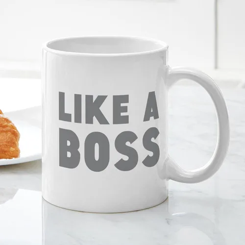 Vista 5 de CafePress – como un Boss Taza – El único Taza de café, taza de café, S, Blanco
