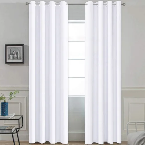 Vista 18 de Cortinas y cortinas de poliéster con ojales en la parte superior para oscurecer la habitación, sala de estar con aislamiento térmico