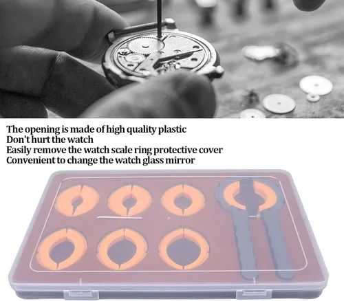 Vista 4 de Kit de abridor de anillo de bisel de reloj, kit de herramientas de reparación de relojes profesional con caja de almacenamiento de plástico