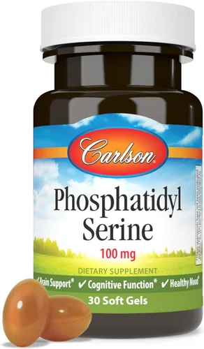 Vista 5 de Carlson - Fosfatidilserina, 100 mg, sin OMG, función cerebral, 30 cápsulas blandas