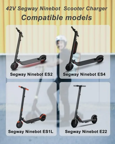 Vista 3 de VHBW Cargador de scooter RCA de 42 V para G30 G30P G30LP MAX G2 E3 Pro E3 DLX2 Pro, compatible con scooter eléctrico Segway Ninebot, adaptador