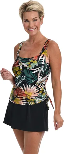 Vista 3 de Traje de baño de una pieza tankini de imitación con cuello redondo