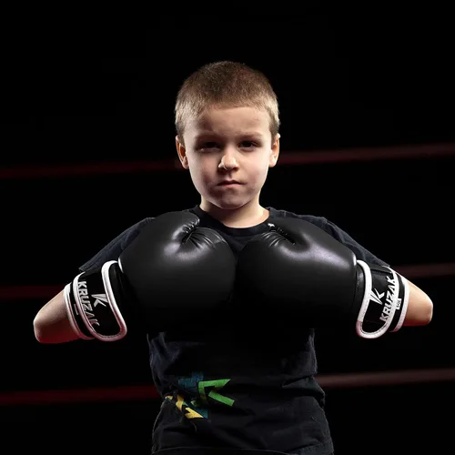 Vista 7 de Kruzak - Guantes de boxeo para niños de 5 a 10 años de entrenamiento, sparring, kickboxing, muay thai, artes marciales y lucha de artes marciales
