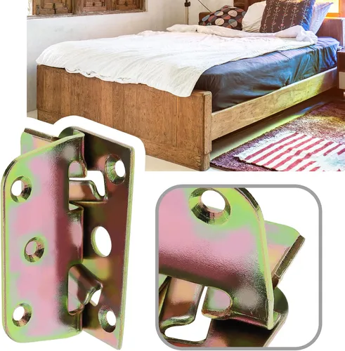 Vista 4 de SING F LTD 4 piezas de conectores de cama de esquinas de conexión resistentes a prueba de óxido, soportes de riel de cama accesorios para el hogar