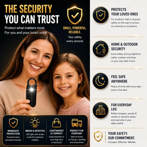 Vista 3 de VOLTEK Personal Safety Alarm + Whistle Set for Women - Extra Loud 135 dB, LED Strobe Light, USB-C Rechargeable, Intrusion Mode (Doors, Windows)