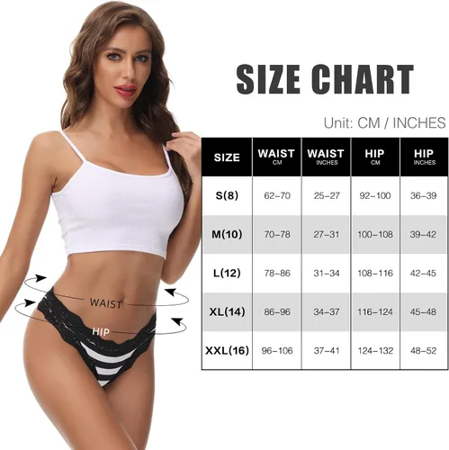 Vista 6 de LYYTHAVON 5 Pack Cotton Thongs for Women, T-Back Thongs G-String Panties
