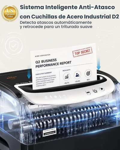 Vista 2 de VidaTeco Trituradora de papel resistente de 25 hojas para oficina - ETL
