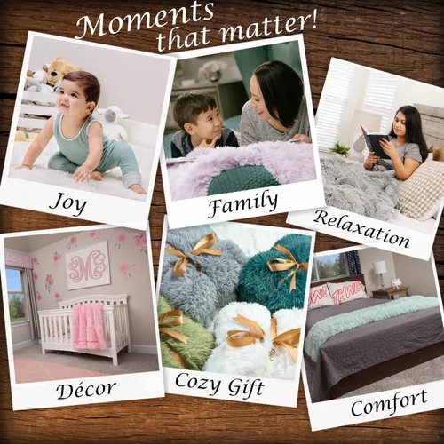 Vista 5 de Chanasya - Manta de pelo largo sintético - Manta de felpa ligera y esponjosa de forro polar de microfibra - para sofá, cama, silla, material A