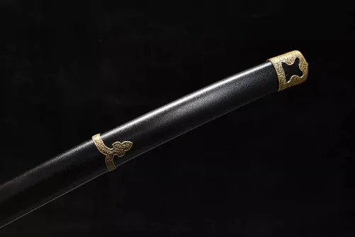 Vista 8 de Katana de hoja inversa hecha a mano de 41 pulgadas auténtica espada samurái japonesa de acero de manganeso hoja de espiga completa muy afilada mango
